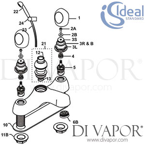 Ideal Standard Trevi Sandringham Bath Shower Mixer Spare Parts - IDL DV 305